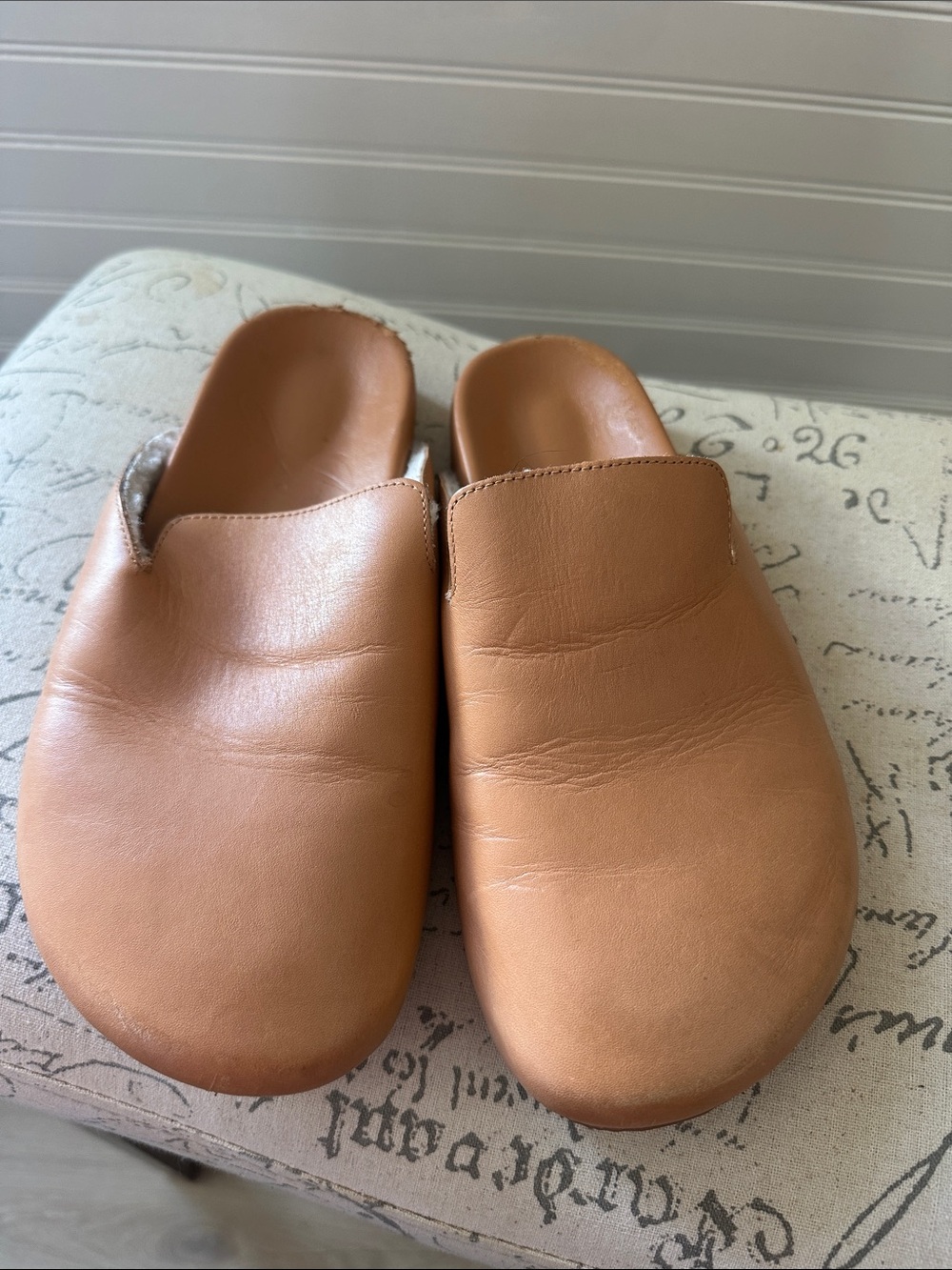 JCrew Women's Tan Leather Slip-On Mule clog size 7